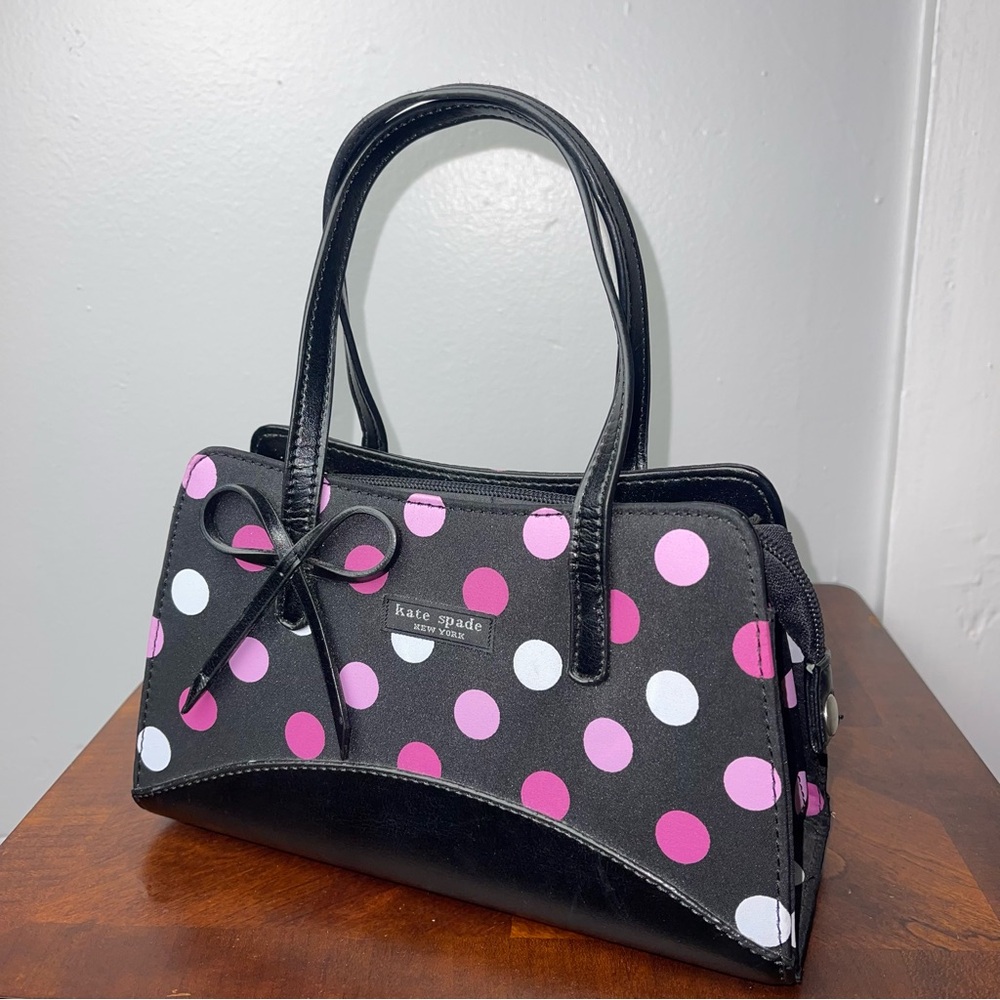 Kate Spade Black and Pink Polka Dot Women's Bag Small